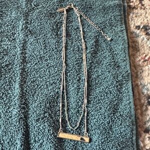 Chic Silver Bar Pendant Necklace